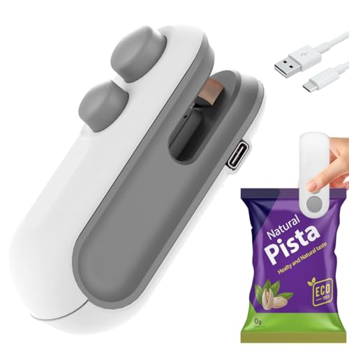 TEKCOOL Portable Mini Sealing Machine, Handheld Packet Sealer for Food, Snacks, Chips, Fresh Storage, Plastic Bags Sealing Machine, 1 YEAR Warranty (W