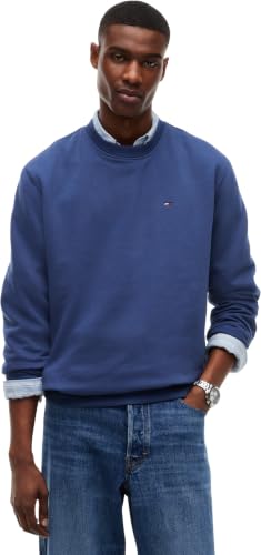 (-51%) Tommy Jeans Herren TJM Reg S Flag Crew Dm0Dm20741 Pullover Sweatshirt, Blau (Basic Navy), XXL