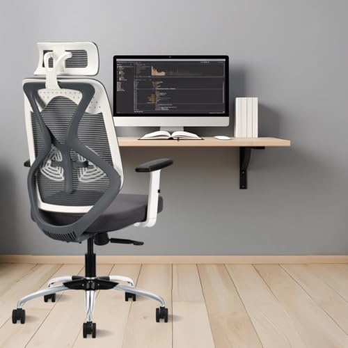 IAFA FURNITURE® Ergolux High Back Ergonomic Office & Study Chair | 3 Year Warranty | Adjustable Height, Tilt Lock, 2D Headrest, Adjustable Arms & Lumb