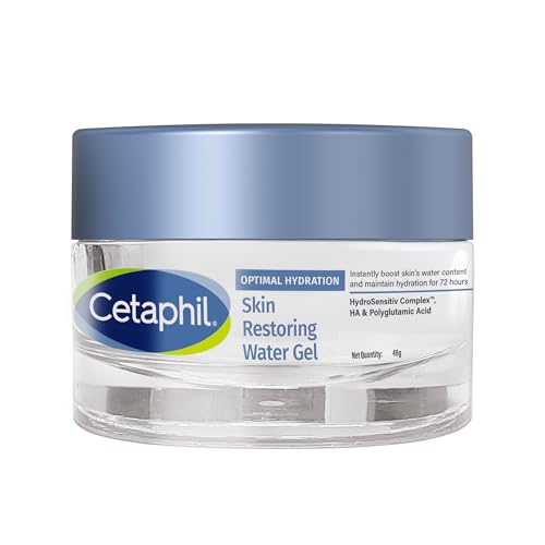 Cetaphil Optimal Hydration Restoring Water Gel 48 g – Lightweight 72H Weightless Hydrating Gel for Dry & Sensitive Skin | Daily Moisturisation Hydro B
