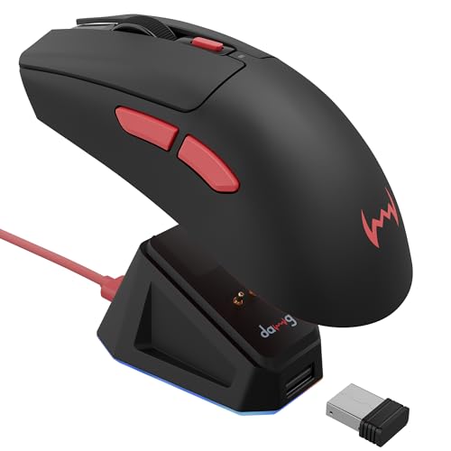 daWg Slay 50, 12000 DPI Wireless Gaming Mouse, PixArt 3311, 80Hrs* Backup, 1000Hz, 65gm Lightweight, 300IPS, 35G Acceleration, 6 Buttons, 20M Switch, 
