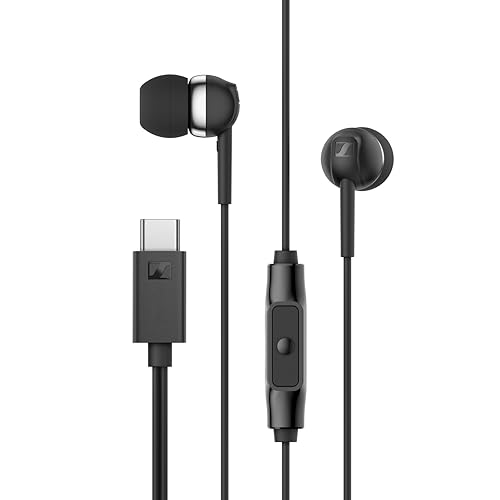 Sennheiser CX 80U Wired in-Ear Earphones with in-Line Microphone, One Button Smart Control, Lightweight Design, USB Type-C, 3 Ear Tip Sizes, 1Y Warran