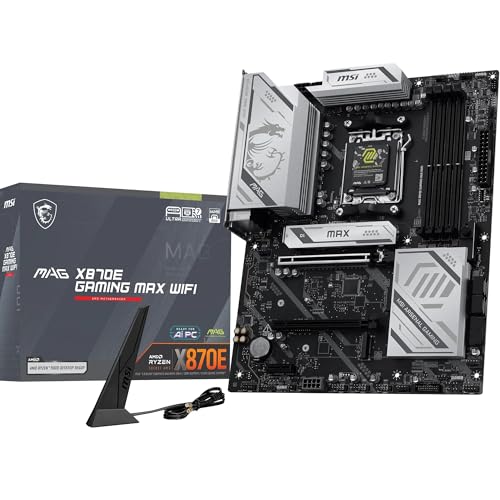 (-22%) MSI MAG X870E Gaming MAX WiFi Mainboard, ATX - Unterstützt AMD Ryzen 9000/8000 / 7000 Prozessoren, AM5 - DDR5 Memory Boost (bis zu 8200+ MT/s OC), PCIe 5.0 x16, M.2 Gen5, Wi-Fi 7, 5G LAN