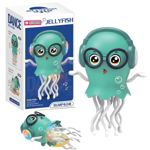 Storio Dancing Jellydancer Baby Toy | Crawling Infant Tummy Time Musical Toy | Magic Dancing Music Crawling Toy | Interactive Sensory Fidget Toy for K