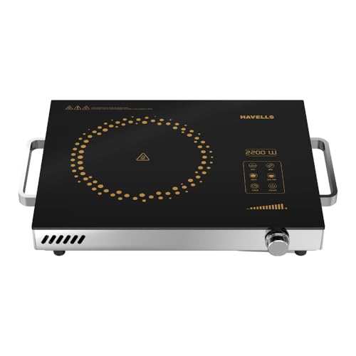 Havells 2200 Watt Infrared Induction Cooktop With Digital Display| Glo TC22-6KV Surge Protection| Sensor Touch| SS304 Food grade grill| 1 Year Door st