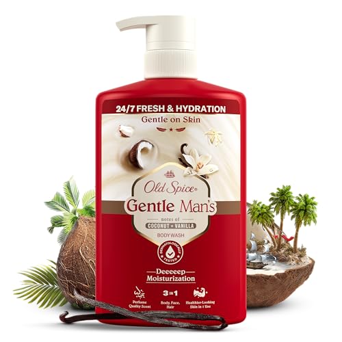 (-30%) Old Spice Gentle Man's Coconut + Vanilla 3-in-1 Shower Gel & Shampoo for Men 800 ml, Body Hair Face Cleansing, 24/7 Freshness & Hydration, Gentle on Skin, Fragrance Quality, Fresh with Daily Use