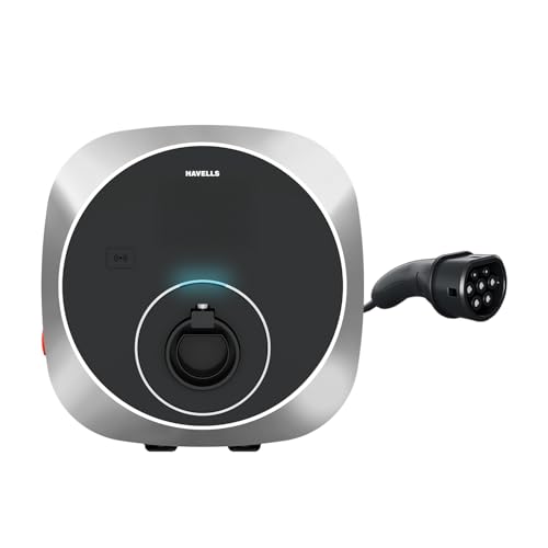 Havells 7.4 kW MotrON PRO Smart EV Charger|2m & 5m Output TPU Cable| Wi‑Fi, GSM, 4G| OCPP 1.6| ARAI & IEC|IP66, IK10 & UV Safe|10+ Electrical Safety Features|2 Yr Warranty