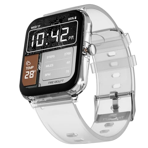 Fire-Boltt Ninja Phantom Smart Watch 1.83” Display, Transparent Clear Body Design, Bluetooth Calling, 120+ Sports Modes, Voice Assistant, AI Outfit Wa