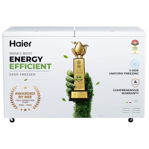 Haier HFC-588DPW5, 5 Star (2026 Star Rating) Double Door Convertible Deep Freezer, 5 Side Freezing, Dual Condenser, Inside Metal Liner with 70mm Puff 