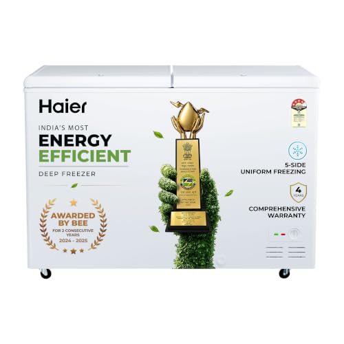 Haier HFC-500DPW5, 5 Star (2026 Star Rating) Double Door Convertible Deep Freezer, 5 Side Freezing, Dual Condenser, Inside Metal Liner with 70mm Puff 