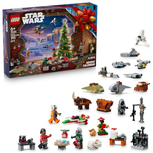 (-22%) LEGO Star Wars 75456 Adventskalender 2026 - Vorweihnachtsgeschenk Spielzeug für Jungen ab 6 Jahren - 24 Überraschungen mit 4 Minifiguren, IG-11 Droid & Grogu Figur - Geschenk für The Mandalorian Fans
