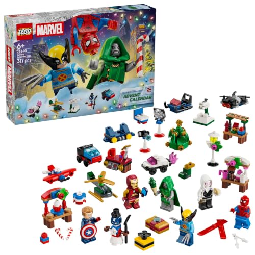 LEGO ǀ Marvel Adventskalender 2026 Superhelden Speelgoed voor Kinderen - Bouwpakket met 6 Minifiguren Incl. Spider-Man, Iron Man en Captain America - Cadeau voor Jongens en Meisjes vanaf 6 Jaar 76340