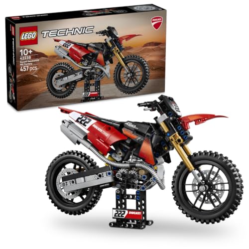 (-27%) LEGO Technic Ducati Desmo450 MX Factory Motorrad Modellbausatz - Mit Motorrad Spielzeug mit Lenkung & Federung - Schreibtisch Deko - Sammelbares Geschenk für Jungen ab 10 Jahren - 42238