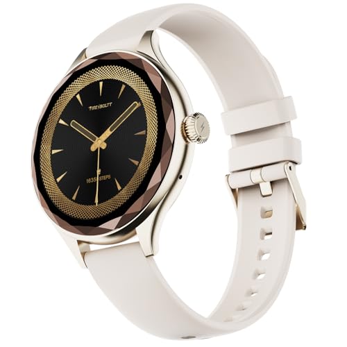 Fire-Boltt Phoenix Aura Women Smart Watch with 1.26” Diamond-Cut HD Display, Rotating Crown, Wireless Charging, Bluetooth Calling, Voice Assistant, 12