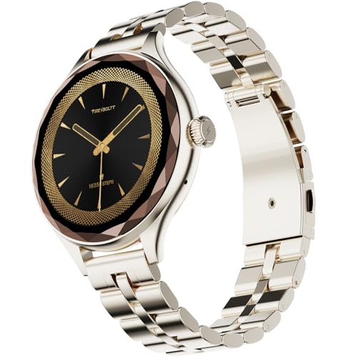 Fire-Boltt Phoenix Aura Women Smart Watch with 1.26” Diamond-Cut HD Display, Rotating Crown, Wireless Charging, Bluetooth Calling, Voice Assistant, 12
