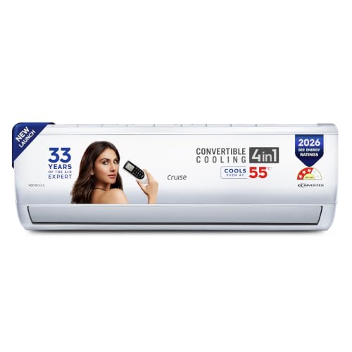 Cruise 1.5 Ton 3 Star,New Star rated, Inverter Split AC with 7-Stage Air Filtration (Copper, Convertible 4-in-1, Fast Cooling, PM 2.5 Filter, Anti-Rus