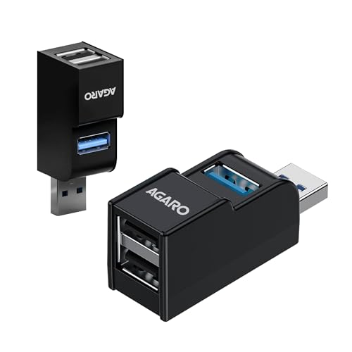 AGARO 3-Port USB Hub, USB 3.0 Data Hub with High-Speed 5Gbps Transfer, Plug & Play, Compact & Lightweight, Ideal for Laptop, PC, Keyboard, Mouse & Pen