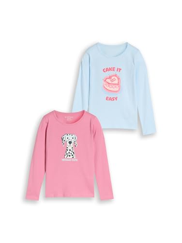 🔥 STARKER PREIS (-39%) Tom Tailor Mädchen Langarmshirt mit Print im 2er-Pack