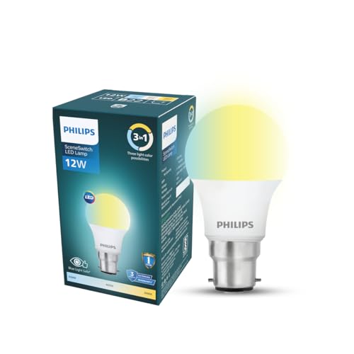 SceneSwitch 12W LED Bulb | 3-in-1 Light Modes CDL-NW-WW | B22 Base | Change Brightness with Wall Switch | Energy Efficient | Pack of 1
