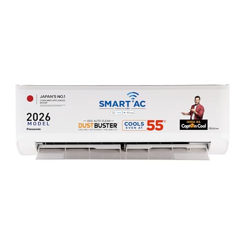 Panasonic 1.5 Ton 3 Star, New Star rated, Premium WiFi Inverter Smart Split AC (DustBuster Tech, Matter Enabled, AI, Higher Airflow, Copper Cond., 8in