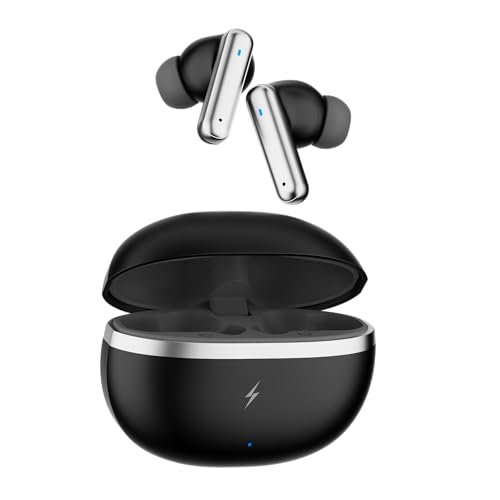 Fire-Boltt Newly Launched Aero Luxe TWS Earbuds with Custom EQ, Bluetooth 5.4 Wireless Earphones, 50H Playtime, Fast Charging Case, 50ms Low-Latency G