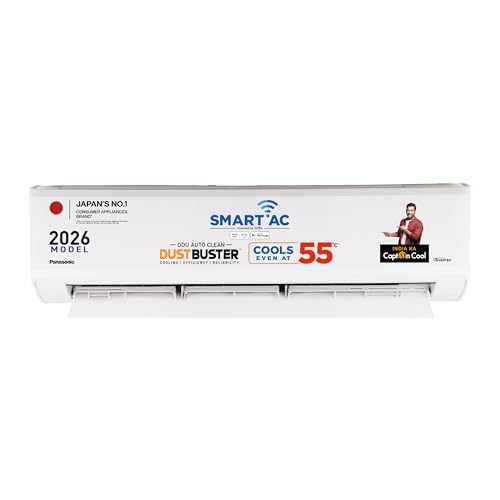 Panasonic 1.5 Ton 5 Star,New Star rated, Premium WiFi Inverter Smart Split AC (DustBuster Tech, Matter Enabled, AI, Higher Airflow, Copper Cond., 8in1