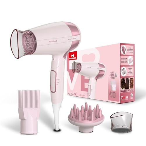 Styling Hair Dryer | 3 Detachable Attachments | Diffuser, Quill-Style Comb & Aerofocus Nozzle | 3 Temperature/ 2 Speed Settings | Cool Shot | 2 Year G