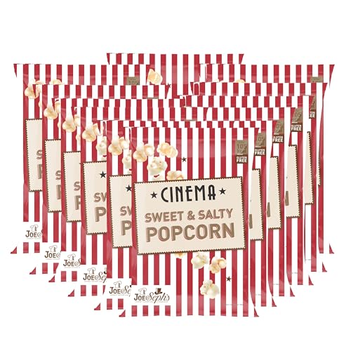 Joe and Seph's Cinema Sweet & Salty Popcorn 90g x12, Gourmet, Air-Popped, Party Snack, Bulk Pack, Movie Night