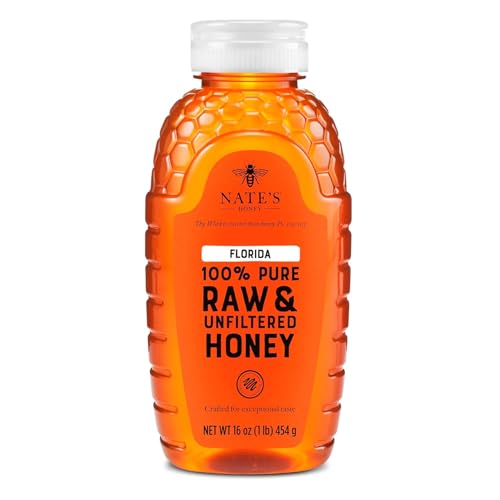 Nates 100percent Pure Florida Raw And Unfiltered Honey 16 Fl Oz Bottle