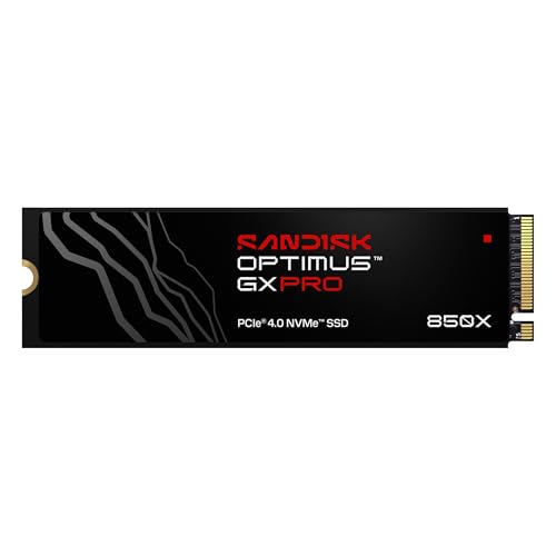 (-24%) SANDISK Optimus GX PRO 850X NVMe SSD 4 TB (bis zu 7.300/6.600 MB/s sequentielles Lesen/Schreiben, M.2 2280, PCIe 4.0, bis zu 2.400 TBW) Gaming-Speichererweiterung, leistungsstarke interne SSD