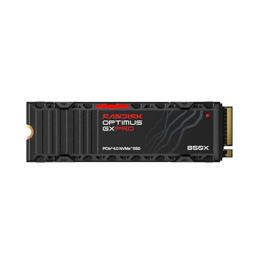 (-17%) SANDISK Optimus GX PRO 850X NVMe SSD mit Kühlkörper 1 TB (bis zu 7.300/6.300 MB/s sequenziellen Lese-/Schreibgeschwindigkeiten, M.2 2280, PCIe 4.0)