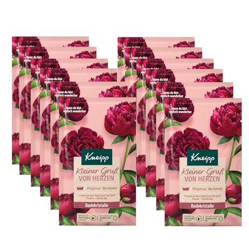 🔥 SELTEN SO GÜNSTIG (-50%) Kneipp Badekristalle Kleiner Gruß von Herzen - Multipack - Kombination aus Pfingstrosenextrakt und pflegendem Kamelienöl - 12 x 60g