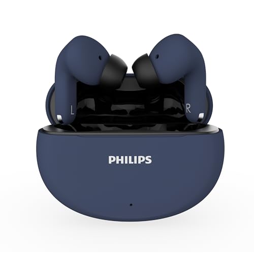 PHILIPS TAT1269 Bluetooth Truly Wireless in Ear Earbuds with mic, 13mm Drivers, Bluetooth 5.4, 40H Playtime, IPX5, Fast Charging, Touch Controls, Voic