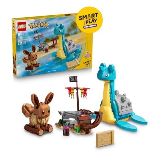 (-20%) LEGO Pokémon SMART Play: Evoli und Lapras auf Schatzsuche - kompatibles interaktives Spielset mit 3 SMART Tags und 2 Pokémon Figuren - Geschenkidee für Kinder ab 8 Jahren - 72162