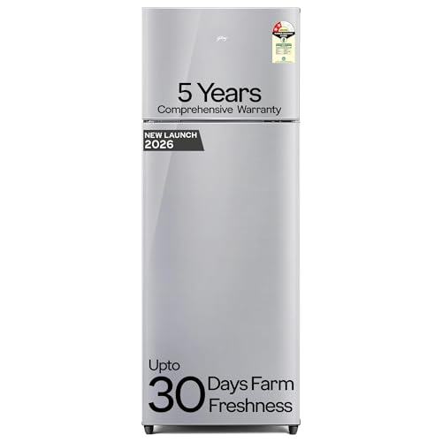 Godrej 223L 2 Star| New Launch| 5 Years Comprehensive Warranty| AI Powered| 30 days Farm Freshness| 360° Cooling| Inverter Frost Free Double Door Refr