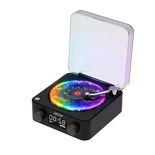 Acer DreamWave Bluetooth 5W Speaker with Built-in 1500mAh Battery | TF Card & AUX Support | Water Ripple Night Light, White Noise Sound Machine, RGB A