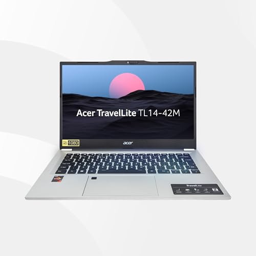 acer AMD Ryzen 7 7730U Processor, 16GB DDR4 RAM, 512 GB SSD, Full HD IPS, 14”/35.56 cm, Windows 11 Home, Silver, 1.38 kg, TL14-42M, Backlit KB, Finger