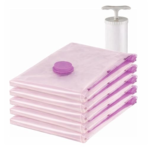 Lifelong Vacuum Storage Bags with Aroma Fresh Pack of 5 | Space Saver Reusable Compression Bags for Clothes, Blankets & Bedding | Odor-Free Airtight V