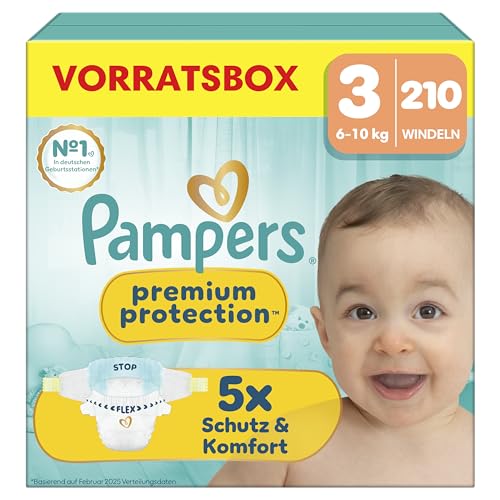 (-21%) Pampers Premium Protection Größe 3, 210 Windeln, 6kg-10kg, unser Nr. 1 Haut- und Auslaufschutz