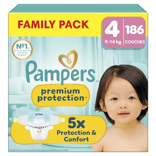 (-10%) Pampers Premium Protection Größe 4, 186 Windeln, 9kg-14kg, unser Nr. 1 Haut- und Auslaufschutz
