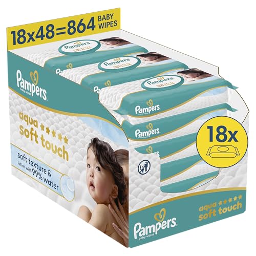 (-36%) Pampers Aqua Soft Touch Baby-Feuchttücher, 18x48 (864 Stück)