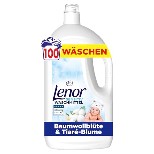(-25%) Lenor Sensitiv Waschmittel Flüssig, 100 Waschladungen, Dermatologisch Getestet, Zertifiziert Von ECARF