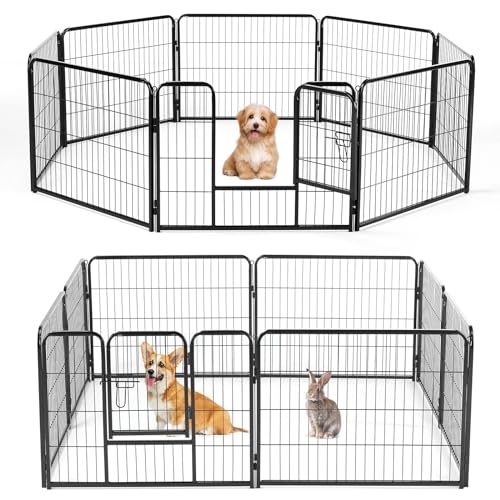 NEWBULIG 8-Panel 24-Inch Portable Dog Playpen with Door, Metal