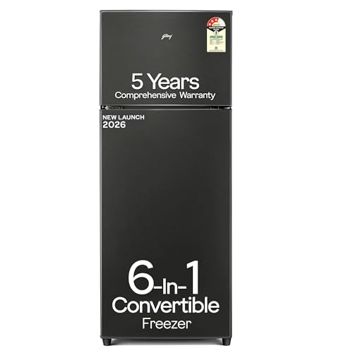 Godrej 244 L 3 Star 5 Years Comprehensive New Launch | Convertible Freezer | 95%+ Food Surface Disinfection | Double Door Refrigerator (2026 Model, RT