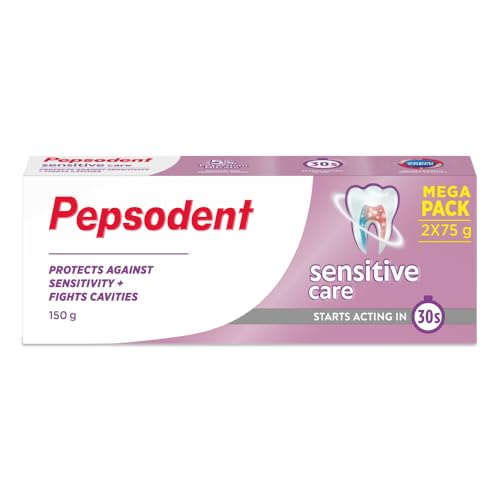 Pepsodent SENSITIVE Care Toothpaste, Multipack, specially formulated with 5% Potassium Nitrate, Starts Acting in 30s,100% Vegetarian, Protects against