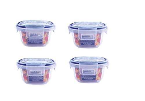 Lock & Fresh 112 Plastic Storage Container - 300 ML - Set Of 4, Transparent Clear