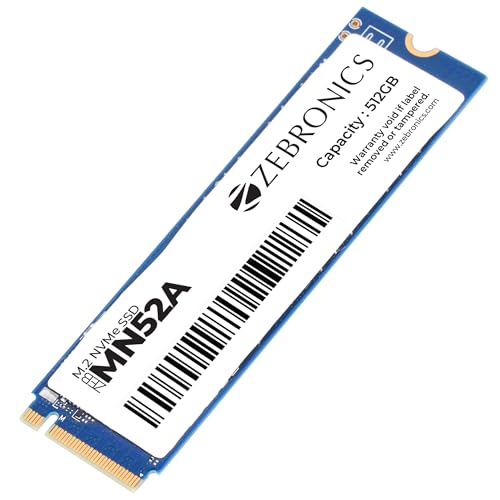 Zebronics 512GB M.2 NVMe SSD, 2280 Form Factor, 2200MB/s Read & 1600MB/s Write, Faster Than SATA SSD, High Performance Storage, Low Power Consumption,