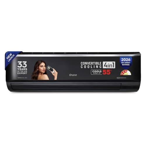 Cruise 2 Ton 3 Star VarioQool Split AC (CWCVBM-VQ1F243BL, Piano Black) | Heavy Duty Cooling at 55 °C, 2026 Model, Long Airflow, 100% Copper, Convertib