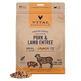 Vital Essentials Freeze Dried Cat Food, Pork & Lamb Nibs, 12 oz Bag | Micro Crunchy Nibs, Complete Meal or Mixer, Made With 96% Pork, Lamb, Organs & Bone, High Protein, Grain-Free Recipe
