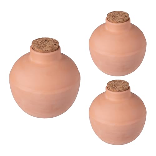 🔥 SELTEN SO GÜNSTIG (-50%) Relaxdays Ollas, 3er Set, 800 ml, Ton, wurzelnahe Bewässerung, terrakotta